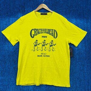 Grateful Dead 1989 Oakland California Rock Yellow T-Shirt Size Large